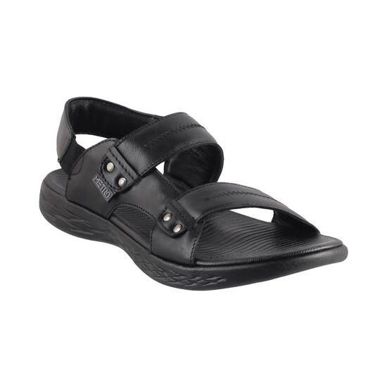 Metro Black Casual Sandals