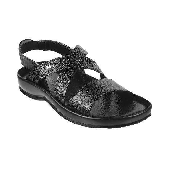 Metro Black Casual Sandals