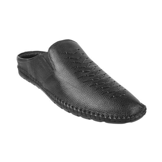 Metro Black Casual Slip Ons