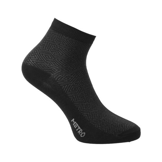 Metro Black Mens Socks Half Length