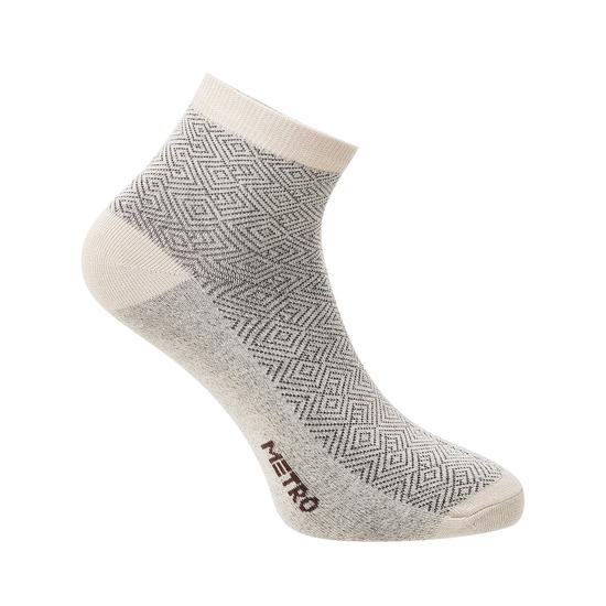 Metro Beige Mens Socks Half Length