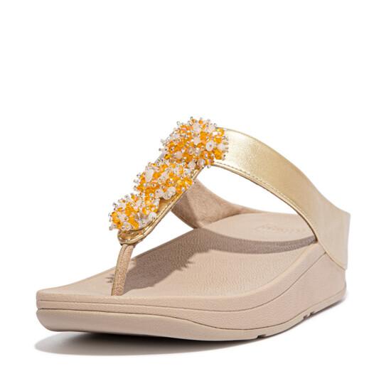 Fino Bead-Cluster Toe-Post Sandals