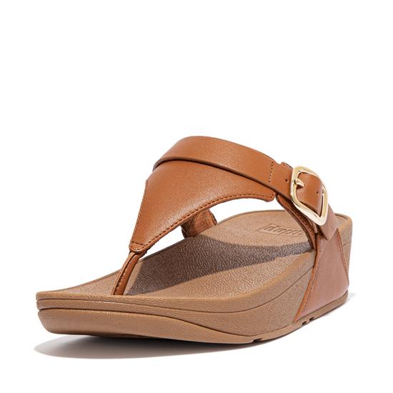 Lulu Adjustable Leather Toe-Post Sandals