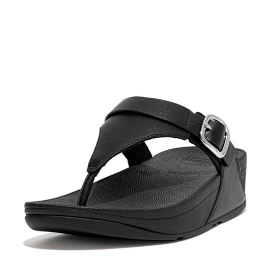 Lulu Adjustable Leather Toe-Post Sandals