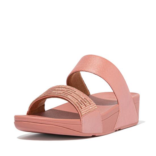 Lulu Lasercrystal Leather Slides