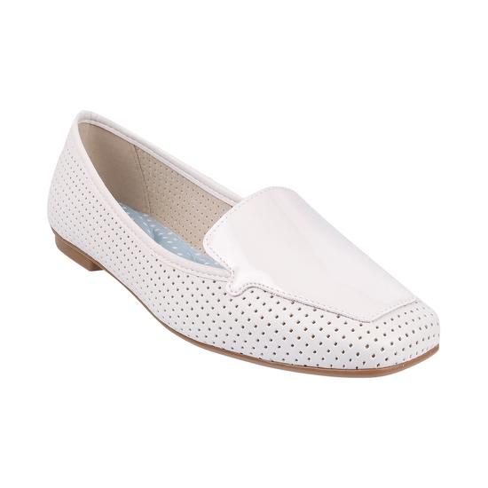 Metro White Casual Ballerinas