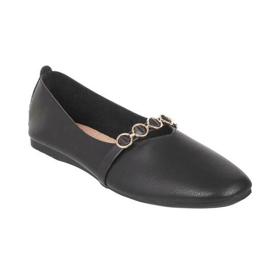 Metro Black Casual Ballerinas