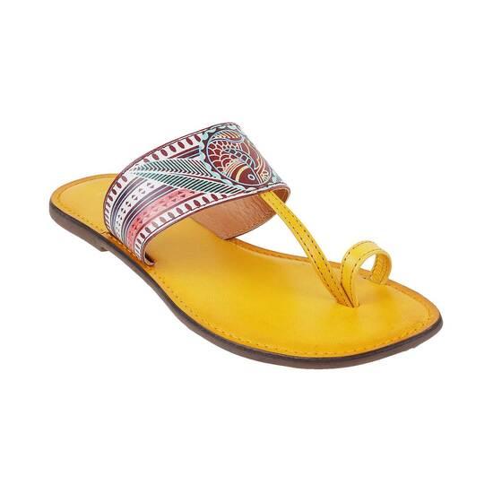 Metro Yellow Ethnic Slippers