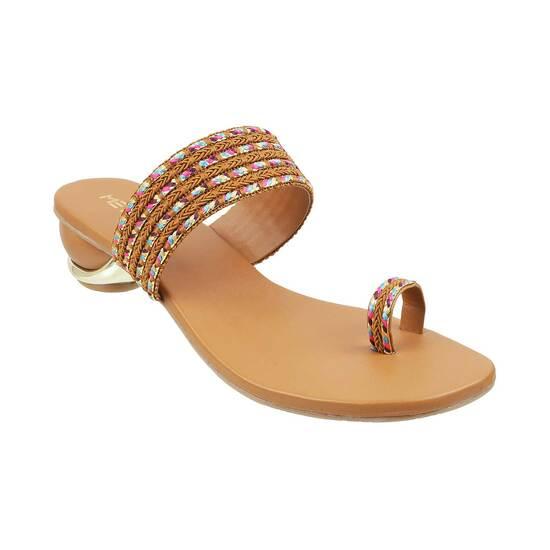 Metro Tan Ethnic Slippers