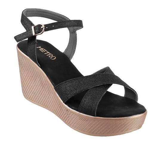 Metro Black Casual Sandals