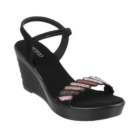 Metro Black Casual Sandals