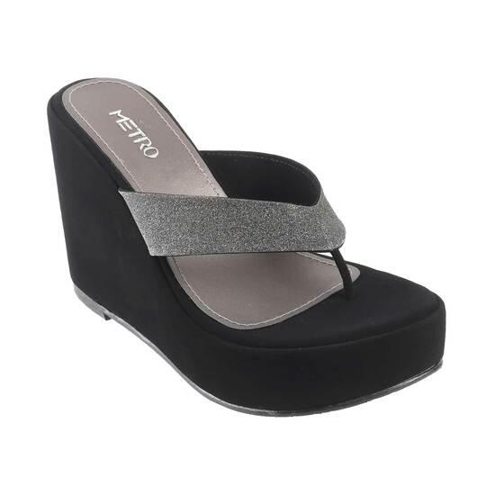 Metro Black Casual Slip Ons