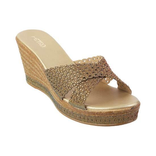 Metro Antique-Gold Casual Slip Ons