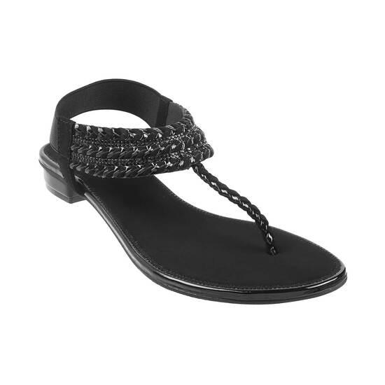 Metro Black Ethnic Sandals