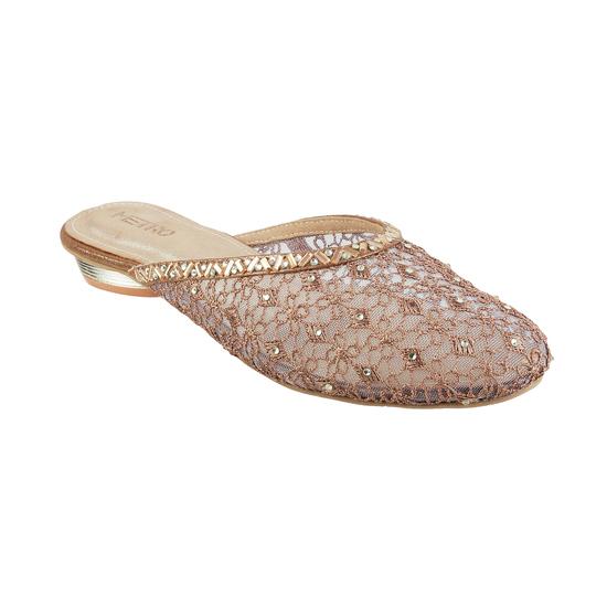 Metro Antique-Gold Wedding Slip Ons