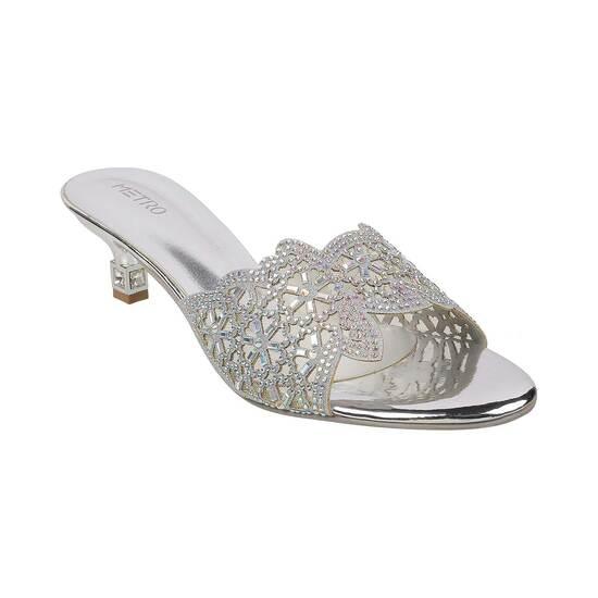 Metro Silver Wedding Slip Ons