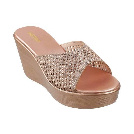 Metro Rose-Gold Party Slip Ons