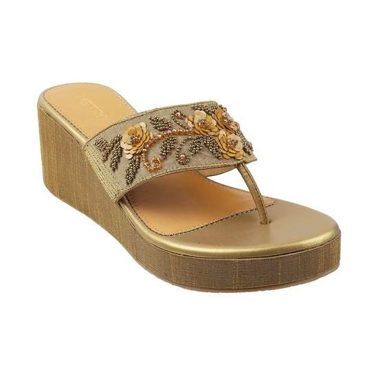 Metro Antique-Gold Casual Slip Ons