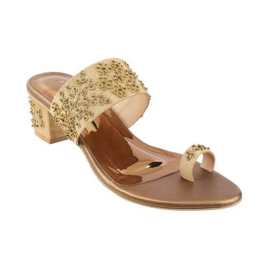 Metro Antique-Gold Ethnic Slip Ons