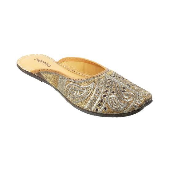 Metro Antique-Gold Ethnic Mojaris