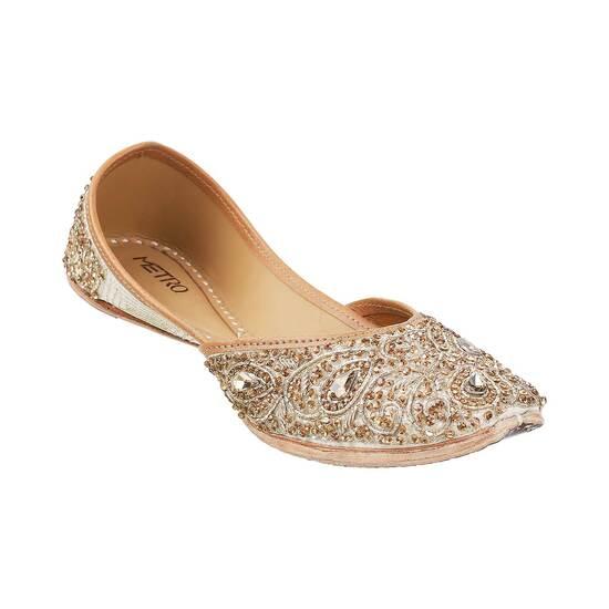 Metro Antique-Gold Ethnic Mojaris