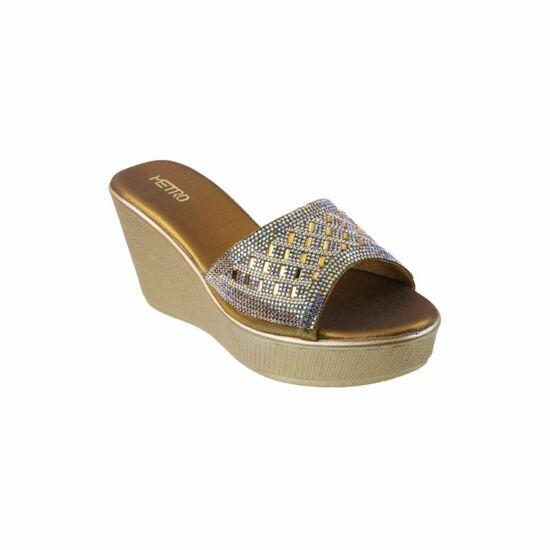 Metro Antique-Gold Party Slip Ons