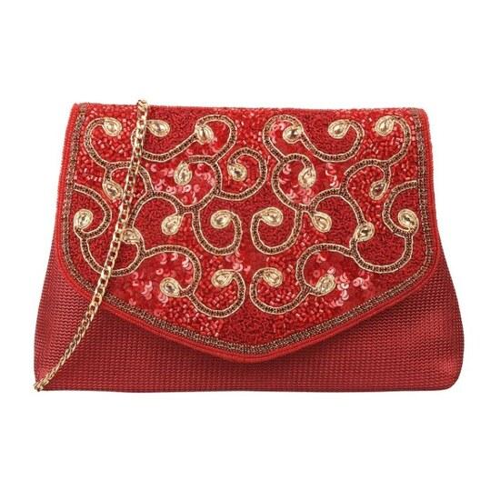 Metro Maroon Hand Bags Envelope Clutch