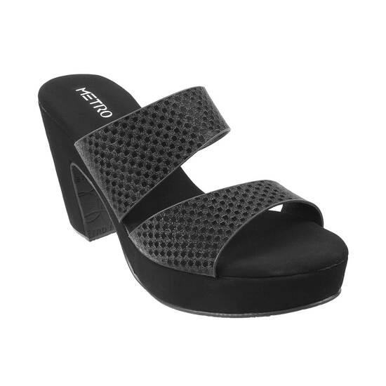 Metro Black Casual Slip Ons