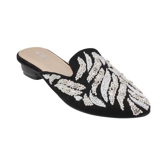 Princess Black Wedding Slip Ons