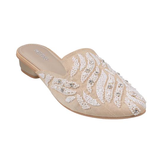 Princess Beige Wedding Slip Ons