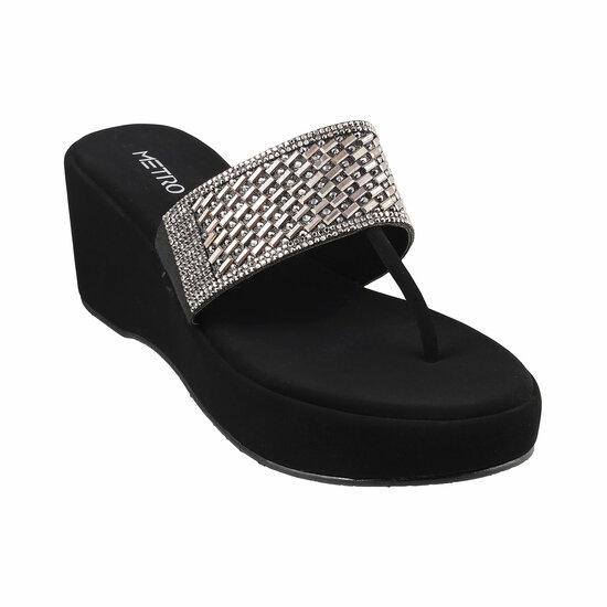 Princess Black Party Slip Ons