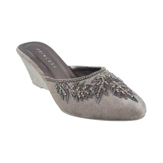 Princess Silver Wedding Slip Ons