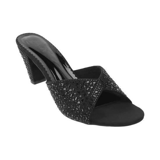 Princess Black Party Slip Ons