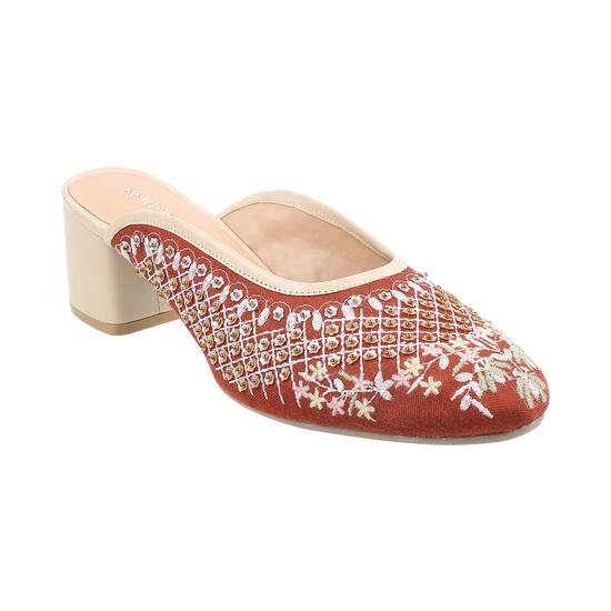 Princess Maroon Ethnic Sandals