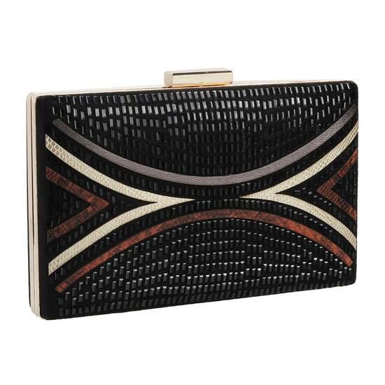 Metro Black Womens Bags Box Clutch