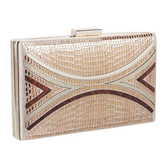 Metro Gold Womens Bags Box Clutch