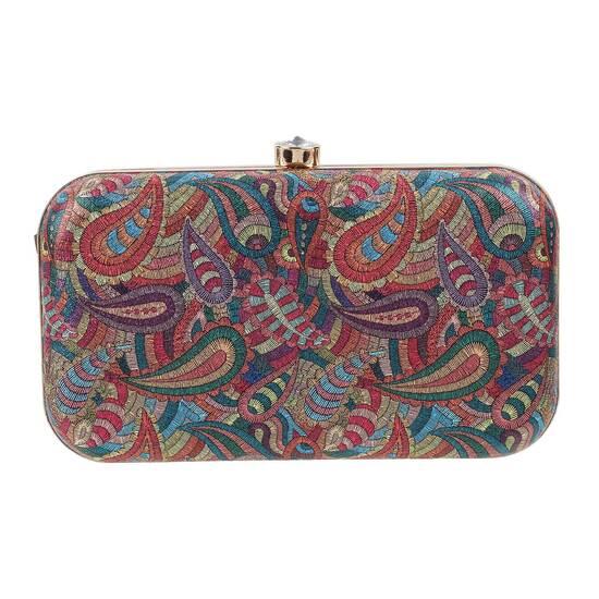 Metro Multi-Color Hand Bags Box Clutch