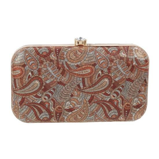 Metro Antique-Gold Hand Bags Box Clutch