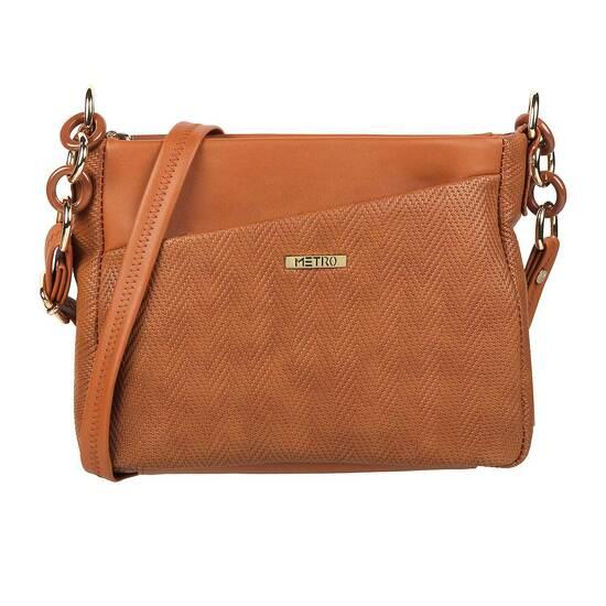 Metro Tan Womens Bags Zip Top Sling