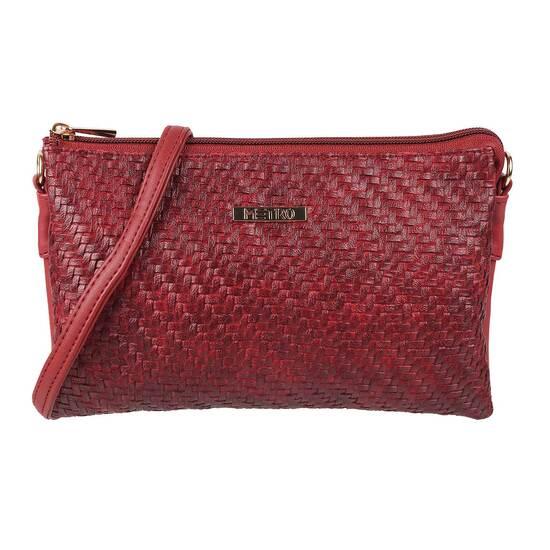 Metro Maroon Hand Bags Zip Top Sling