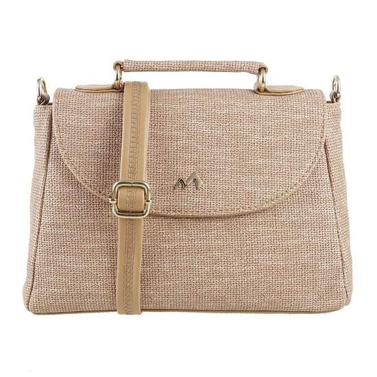 Metro Beige Hand Bags Flap Over Sling