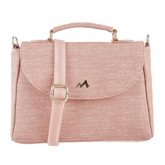 Metro Pink Hand Bags Flap Over Sling