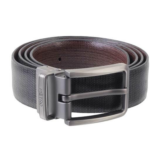 Metro Black-Brown Mens Belts Pin Buckle