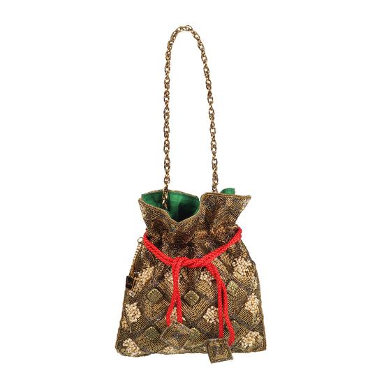 Cheemo Antique-Gold Hand Bags Potlis