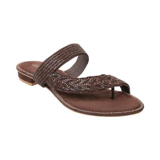 Cheemo Bronze Ethnic Slip Ons