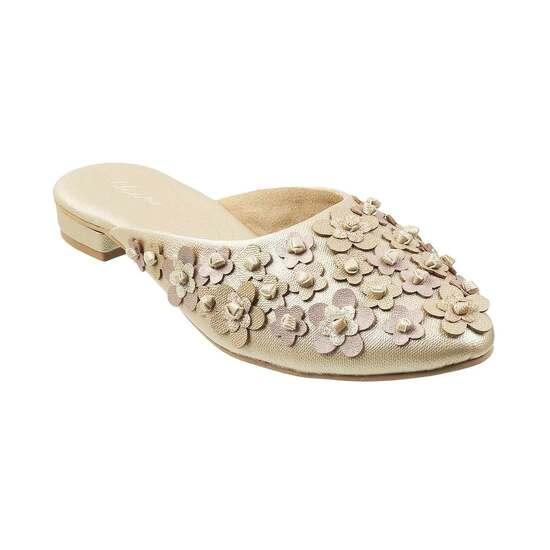 Cheemo Gold Ethnic Slip Ons