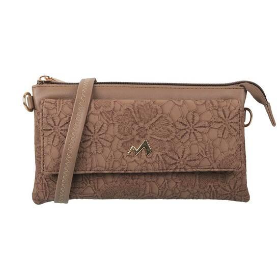 Metro Brown Womens Wallets Zip Top Sling