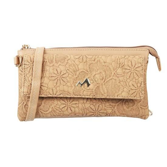 Metro Beige Womens Wallets Zip Top Sling